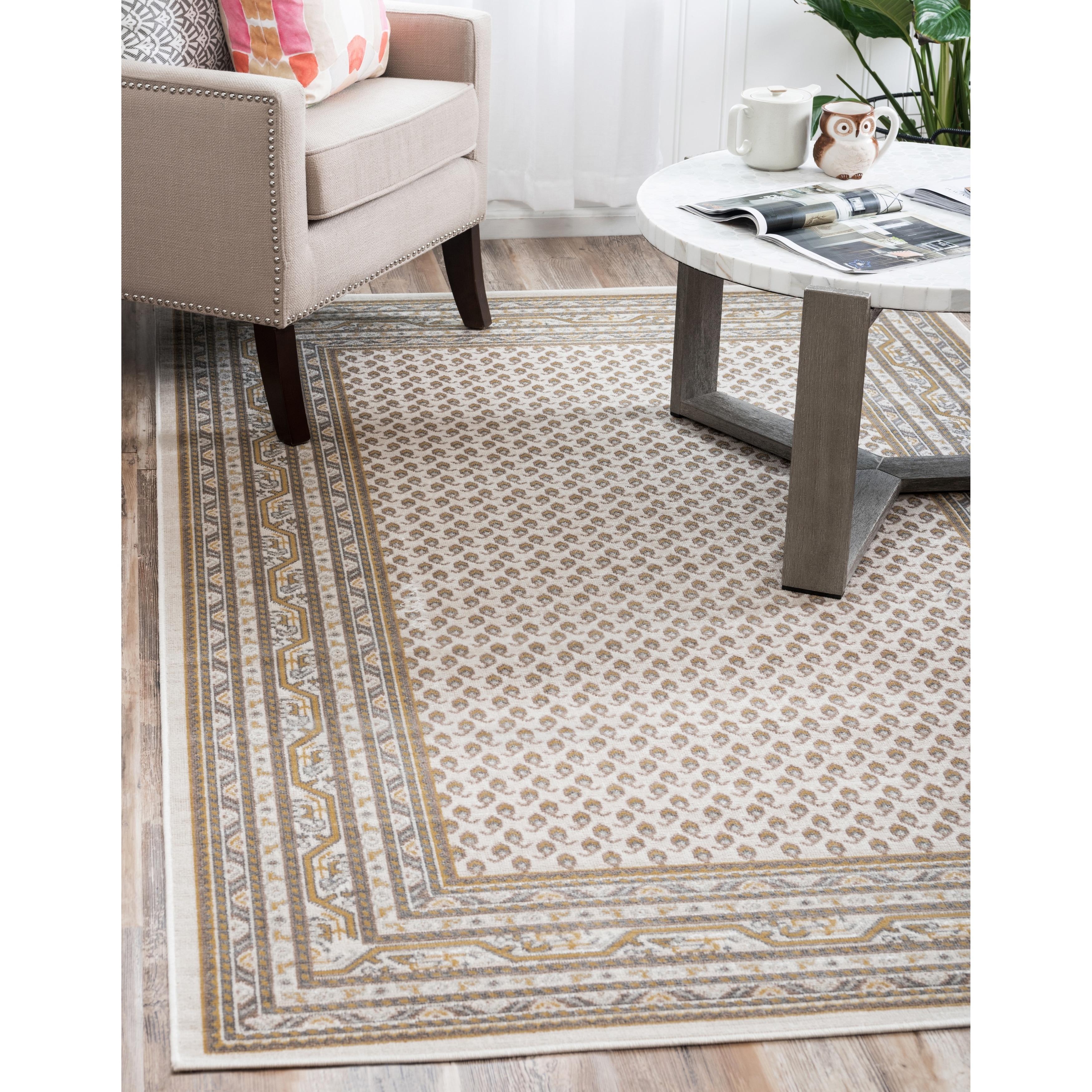 Unique Loom Indoor Rectangular Geometric Traditional Area Rugs Beige/Yellow/Off-White, 10' 0 x 13' 0 - image 1 of 4
