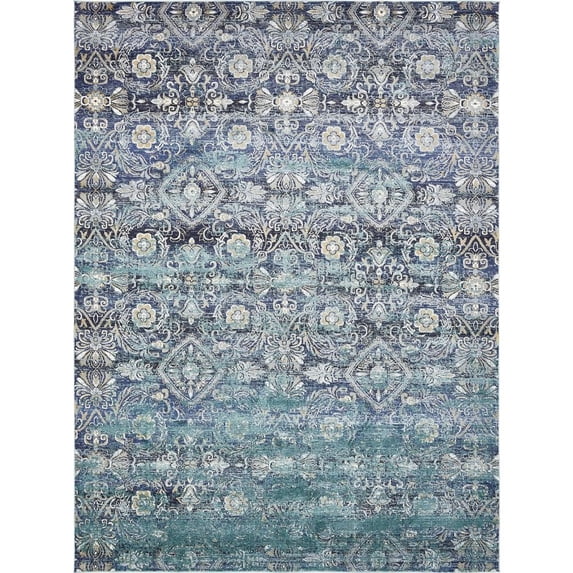 Unique Loom Indoor Rectangular Novelty Traditional Area Rugs Blue/Beige, 9' 0 x 12' 0