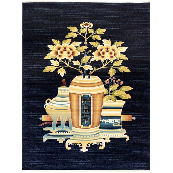Unique Loom Indoor Rectangular Novelty Traditional Area Rugs Blue/Beige/Green, 8' 0 x 10' 0