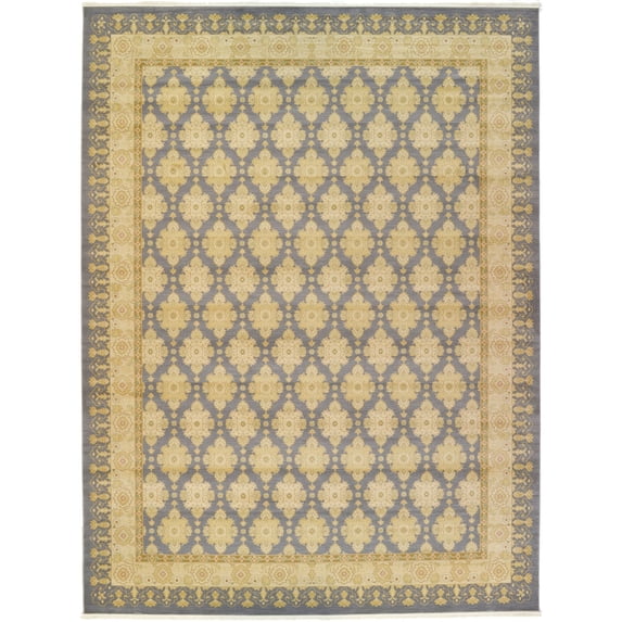 Unique Loom Indoor Rectangular Oriental Traditional Area Rugs Gray/Beige, 12' 2 x 16' 0