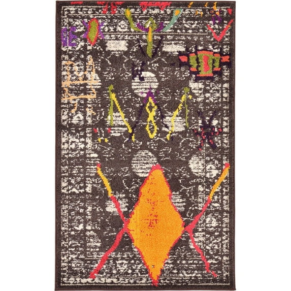 Unique Loom Indoor Rectangular Southwestern Modern Area Rugs Brown/Yellow/White, 3' 3 x 5' 3