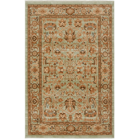 Unique Loom Indoor Rectangular Traditional Vintage Area Rugs Beige, 5' 0 x 8' 0