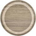thumbnail image 1 of Unique Loom Indoor Round Color Bordered Modern Area Rugs Brown/Beige, 6' 0 x 6' 0 Round, 1 of 4