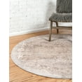 thumbnail image 1 of Unique Loom Indoor Round Floral Transitional Area Rugs Gray/White, 6' 0 x 6' 0, 1 of 3