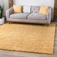 thumbnail image 1 of Unique Loom Davos Shag Collection Area Rug - Solid (7' 10" Square Sun Yellow), 1 of 8