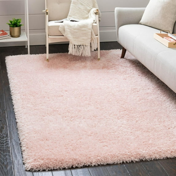 Unique Loom Infinity Shag Collection Area Rug - Jinko (2' x 3' Rectangle Pink Lace)