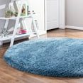 thumbnail image 1 of Unique Loom Infinity Shag Collection Area Rug - Jinko (4' 1" Round Aegean Blue), 1 of 7