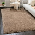 thumbnail image 1 of Unique Loom Infinity Shag Collection Area Rug - Jinko (4' 1" x 6' 1" Rectangle Khaki), 1 of 6