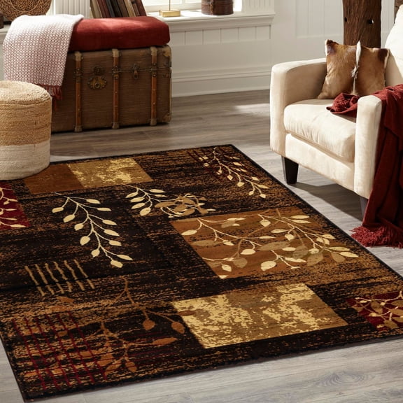 Unique Loom Cafe Collection Area Rug - Inizio (7' 10" x 10' Rectangle Brown/Cream)