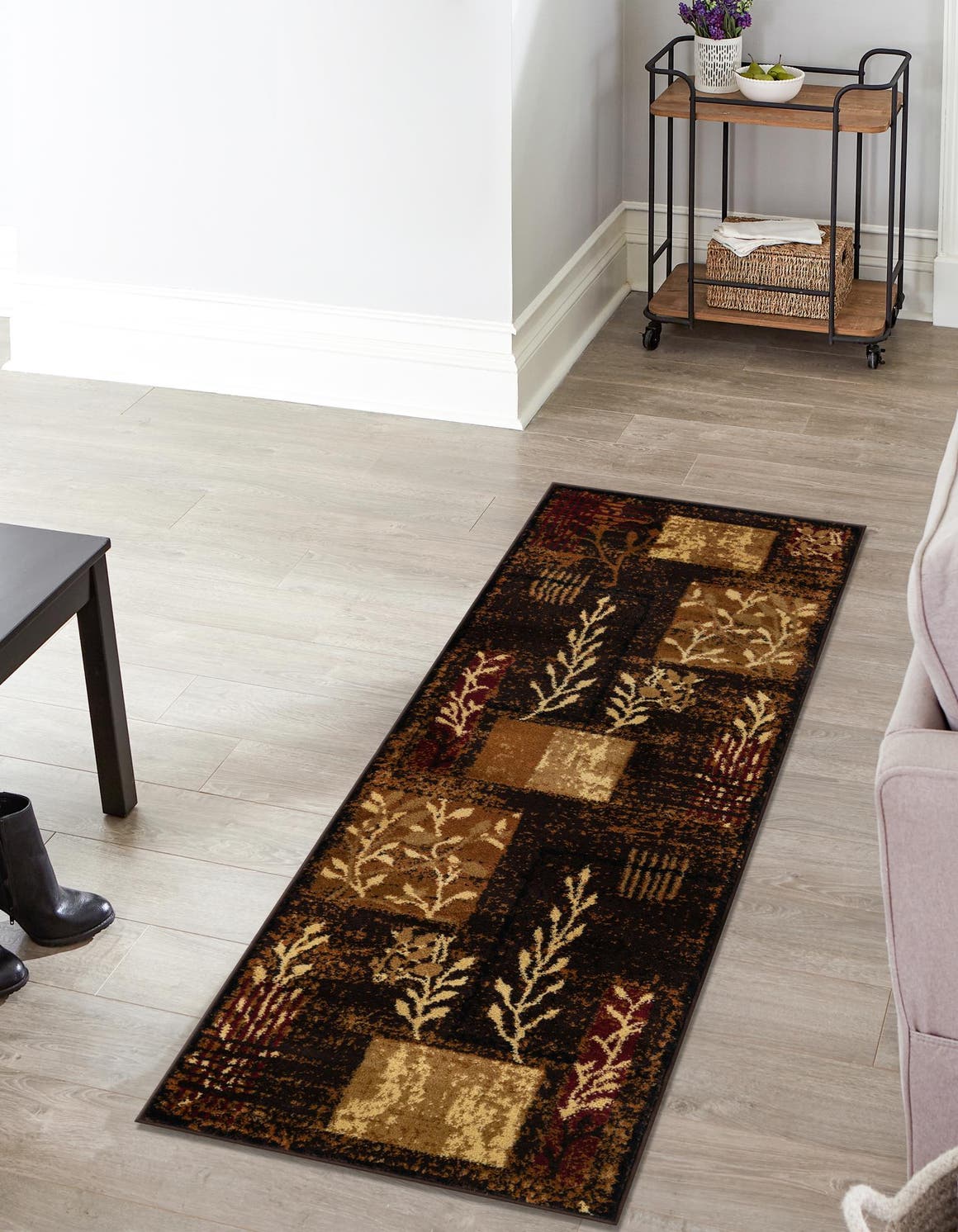 Unique Loom Inizio Cafe Rug ,Runner,2' 0" x 8' 0" Brown Modern