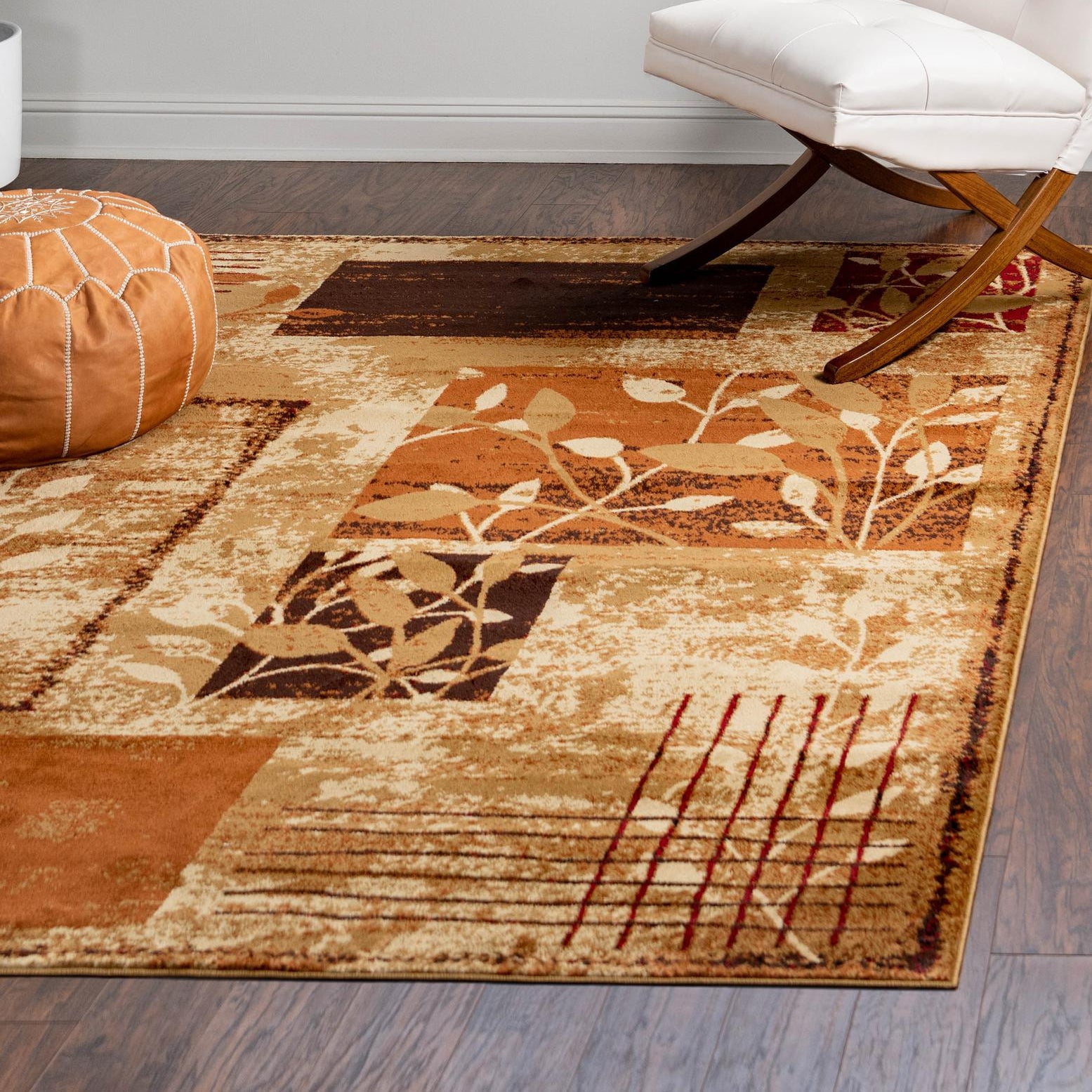 Unique Loom Cafe Collection Area Rug - Inizio (10' Square Beige/Brown ...