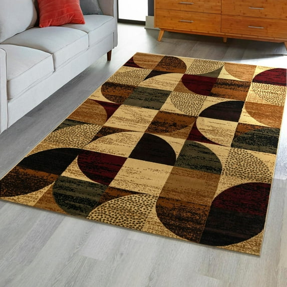 Unique Loom Cafe Collection Area Rug - Intenso (6' x 9' Rectangle Multi/Brown)