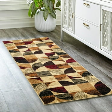 Unique Loom Cafe Collection Area Rug - Intenso (2' x 8' Runner Multi/Brown)