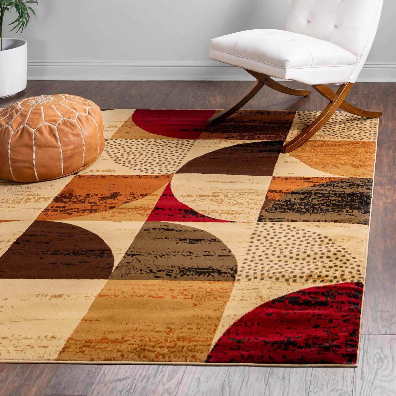 Unique Loom Cafe Collection Area Rug - Intenso (10' Square Multi/Brown ...