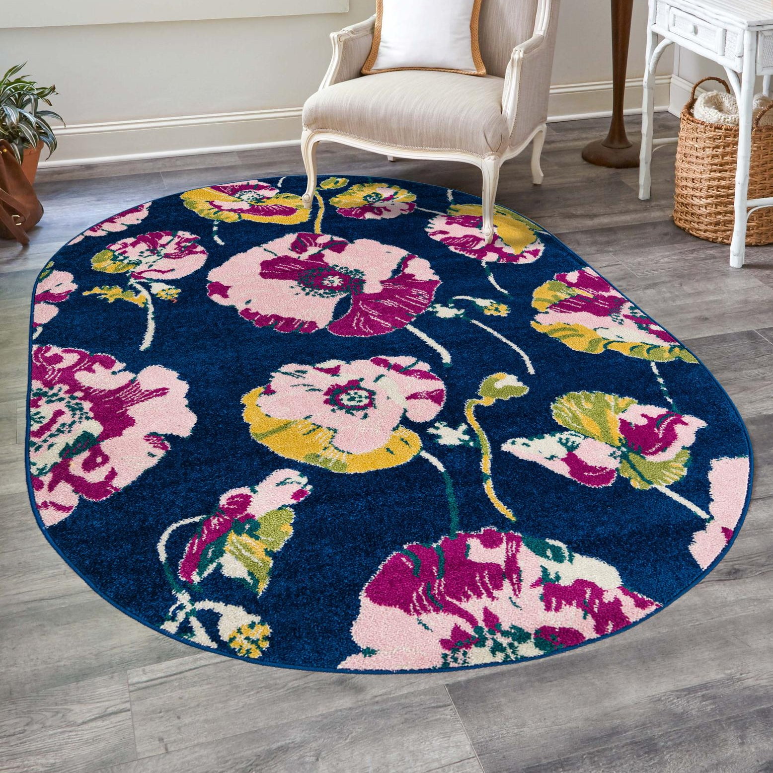 Unique Loom Bloom Collection Area Rug - Iris (7' 10
