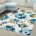 thumbnail image 1 of Unique Loom Bloom Collection Area Rug - Iris (9' x 12' Rectangle White/Light Blue), 1 of 7