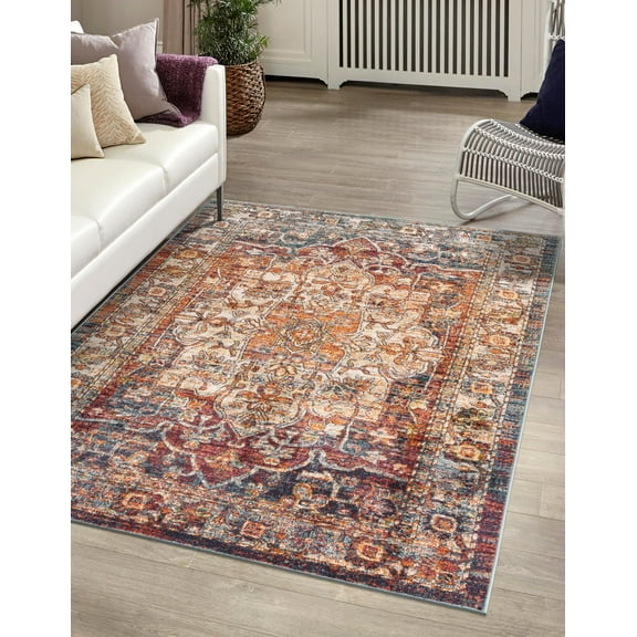 Unique Loom Isabella Collection Area Rug - Adjani (2' x 3' 1" Rectangle Multi/Beige)