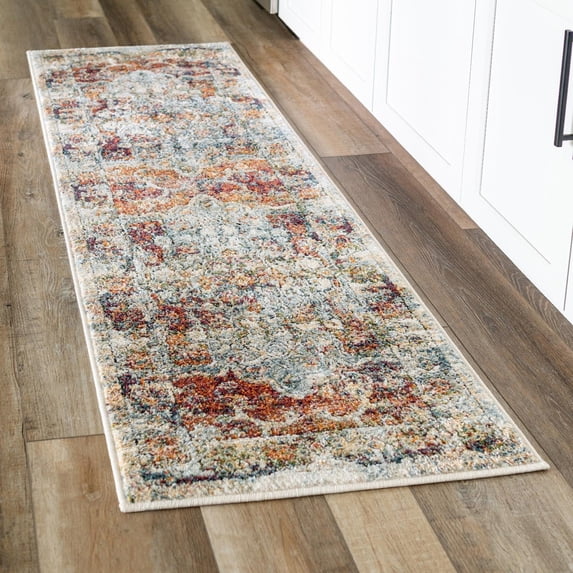 Unique Loom Isabella Collection Area Rug - Adjani (2' x 6' 1" Runner Ivory/Beige)
