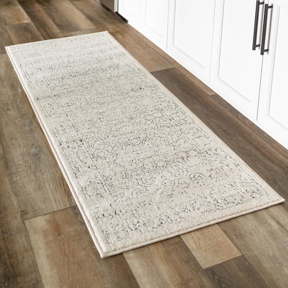 Unique Loom Isabella Collection Area Rug - Adjani (2' x 6' 1" Runner White/Blue)
