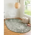 thumbnail image 1 of Unique Loom Isabella Collection Area Rug - Adjani (5' 1" x 8' Oval Green/Ivory), 1 of 9