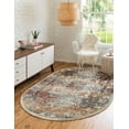 thumbnail image 1 of Unique Loom Isabella Collection Area Rug - Adjani (5' 1" x 8' Oval Ivory/Beige), 1 of 8