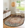 thumbnail image 1 of Unique Loom Isabella Collection Area Rug - Adjani (5' 1" x 8' Oval Multi/Beige), 1 of 9