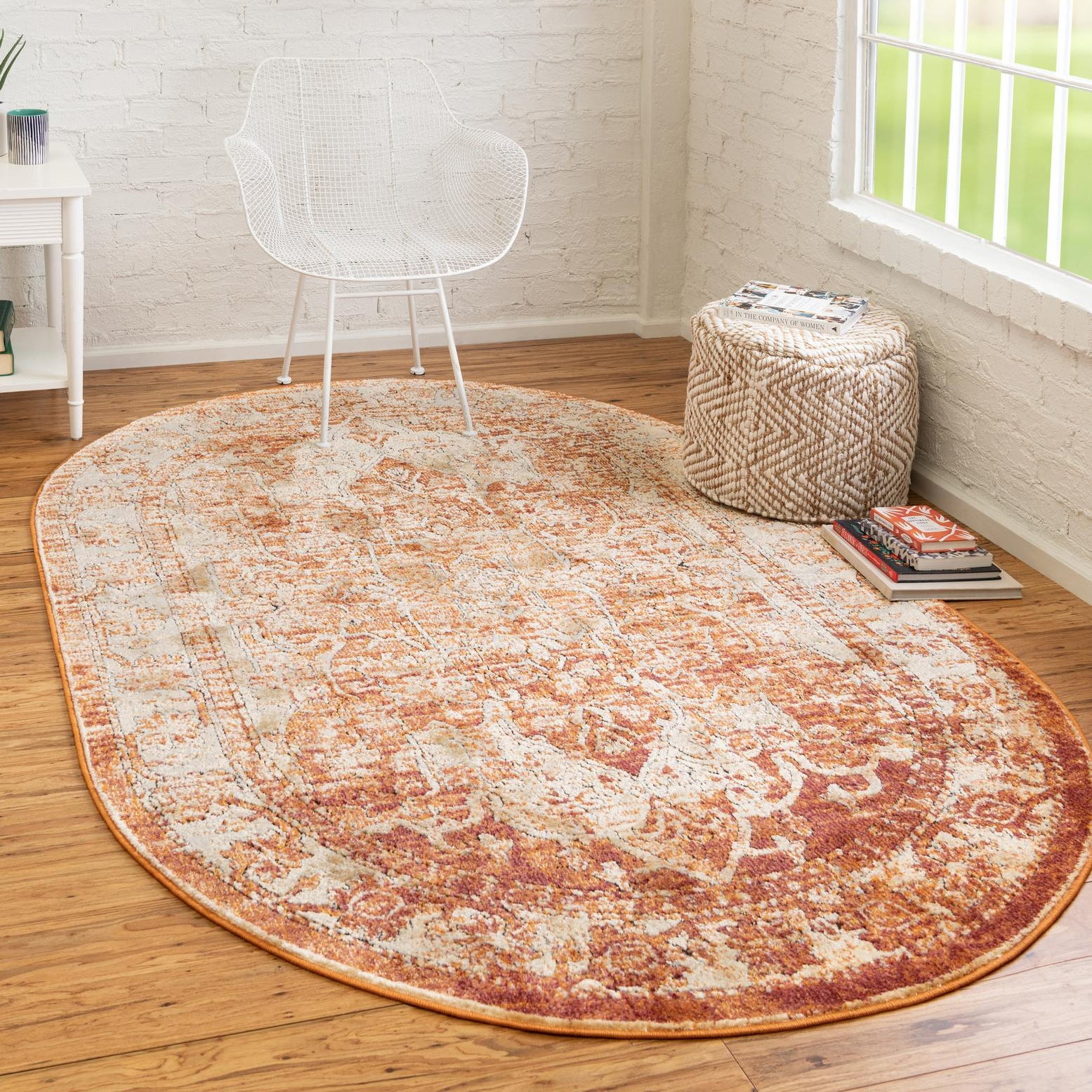 Oval Rust Rug Unique Loom Isabella Collection Area Rug - Adjani (5' 1