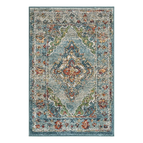 Unique Loom Isabella Collection Area Rug - Rossellini (2' x 3' 1" Rectangle Blue/Beige)