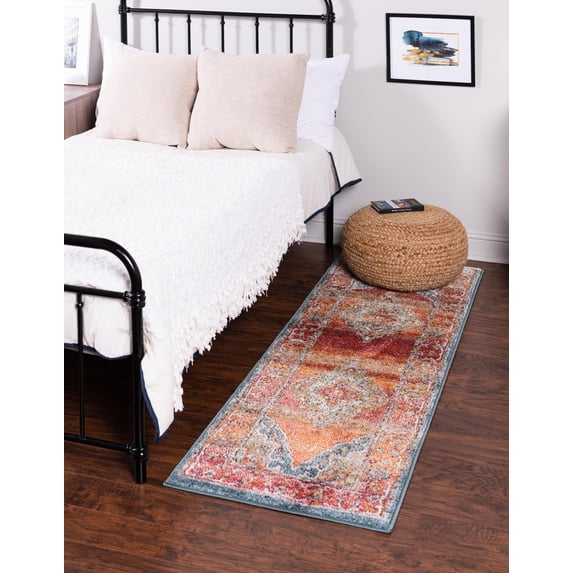 Unique Loom Isabella Collection Area Rug - Rossellini (2' x 6' 1" Runner Rust Red/Beige)