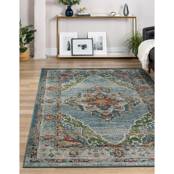 Unique Loom Isabella Collection Area Rug - Rossellini (3' 3" x 5' 3" Rectangle Blue/Beige)