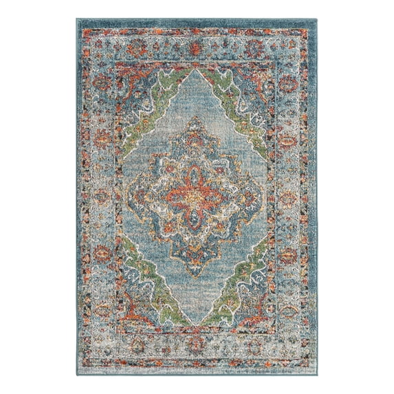 Unique Loom Isabella Collection Area Rug - Rossellini (4' 1" x 6' 1" Rectangle Blue/Beige)