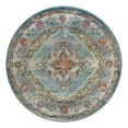 thumbnail image 1 of Unique Loom Isabella Collection Area Rug - Rossellini (5' 1" Round Blue/Beige), 1 of 7