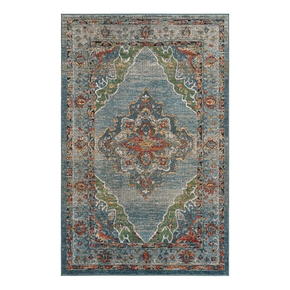 Unique Loom Isabella Collection Area Rug - Rossellini (5' 1" x 8' Rectangle Blue/Beige)