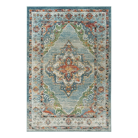 Unique Loom Isabella Collection Area Rug - Rossellini (6' 1" x 9' Rectangle Blue/Beige)