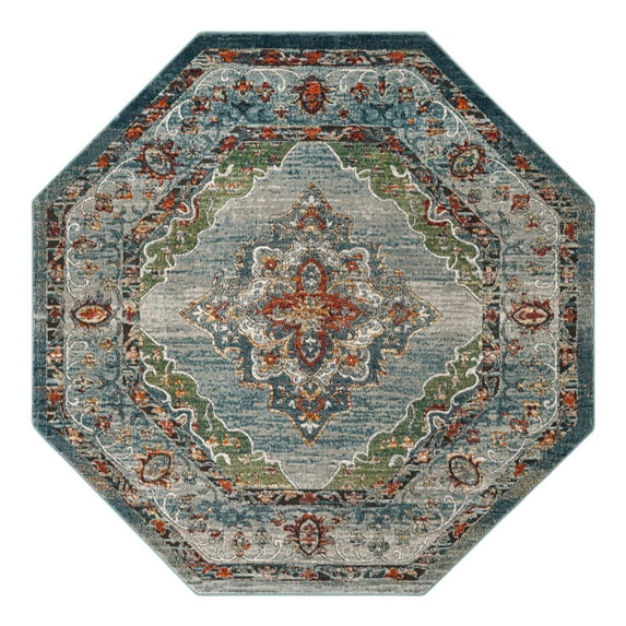Unique Loom Isabella Collection Area Rug - Rossellini (7' 10" Octagon Blue/Beige)
