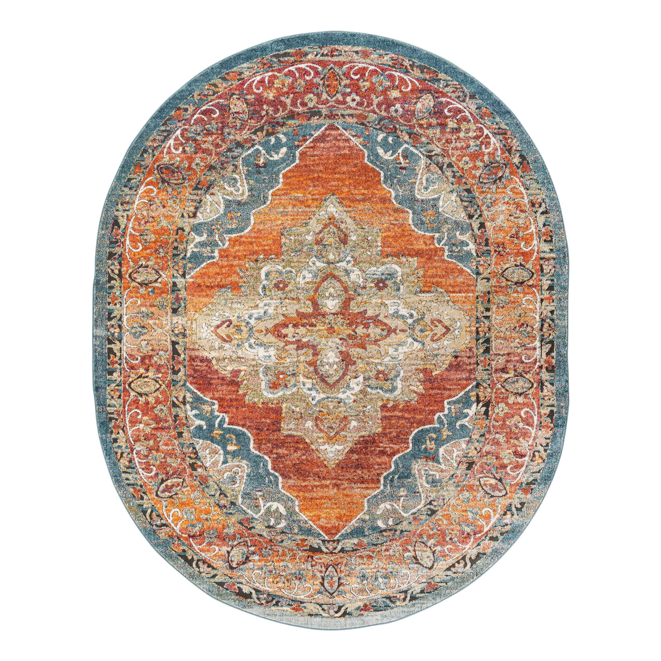 Oval Rust Rug Unique Loom Isabella Collection Area Rug - Rossellini (7' 10