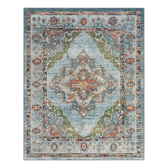 Unique Loom Isabella Collection Area Rug - Rossellini (7' 10" x 10' Rectangle Blue/Beige)