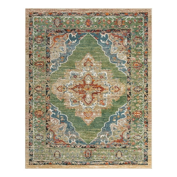 Unique Loom Isabella Collection Area Rug - Rossellini (7' 10" x 10' Rectangle Green/Blue)