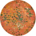 thumbnail image 1 of Unique Loom Ivy Jardin Rug Orange/Hunter Green 6' 1" Round Abstract Contemporary Perfect For Dining Room Entryway Bed Room, 1 of 6