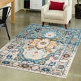 thumbnail image 1 of Unique Loom Madeline Vintage Collection Area Rug - Jackson (5' 3" x 8' Rectangle Teal/Ivory), 1 of 7