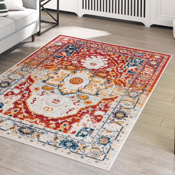 Unique Loom Madeline Vintage Collection Area Rug - Jackson (6' x 9' Rectangle Rust Red/Orange)