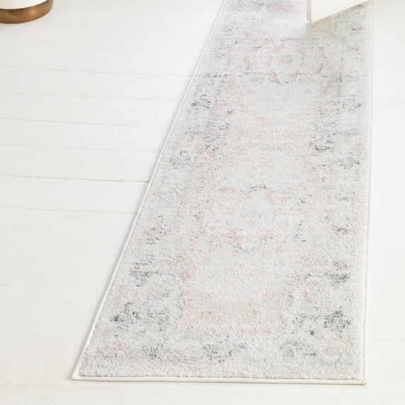 Unique Loom Madeline Vintage Collection Area Rug - Jackson (2' 7" x 19' 8" Runner Ivory/Pink)