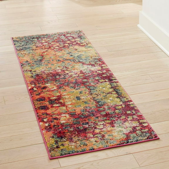 Unique Loom Jardin Collection Area Rug - Ivy (2' x 6' 1" Runner Multi/Cream)