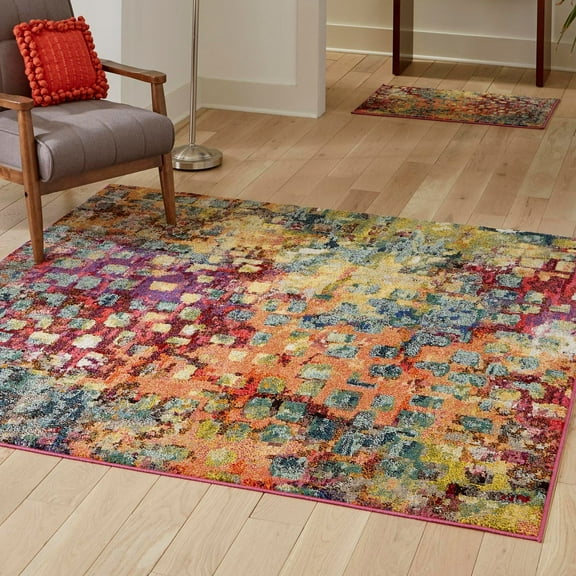 Unique Loom Jardin Collection Area Rug - Ivy (9' 10" Square Multi/Cream)