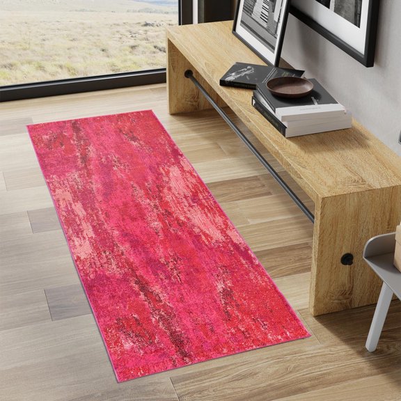 Unique Loom Jardin Collection Area Rug (2' 7" x 10' Runner Pink/Brown)