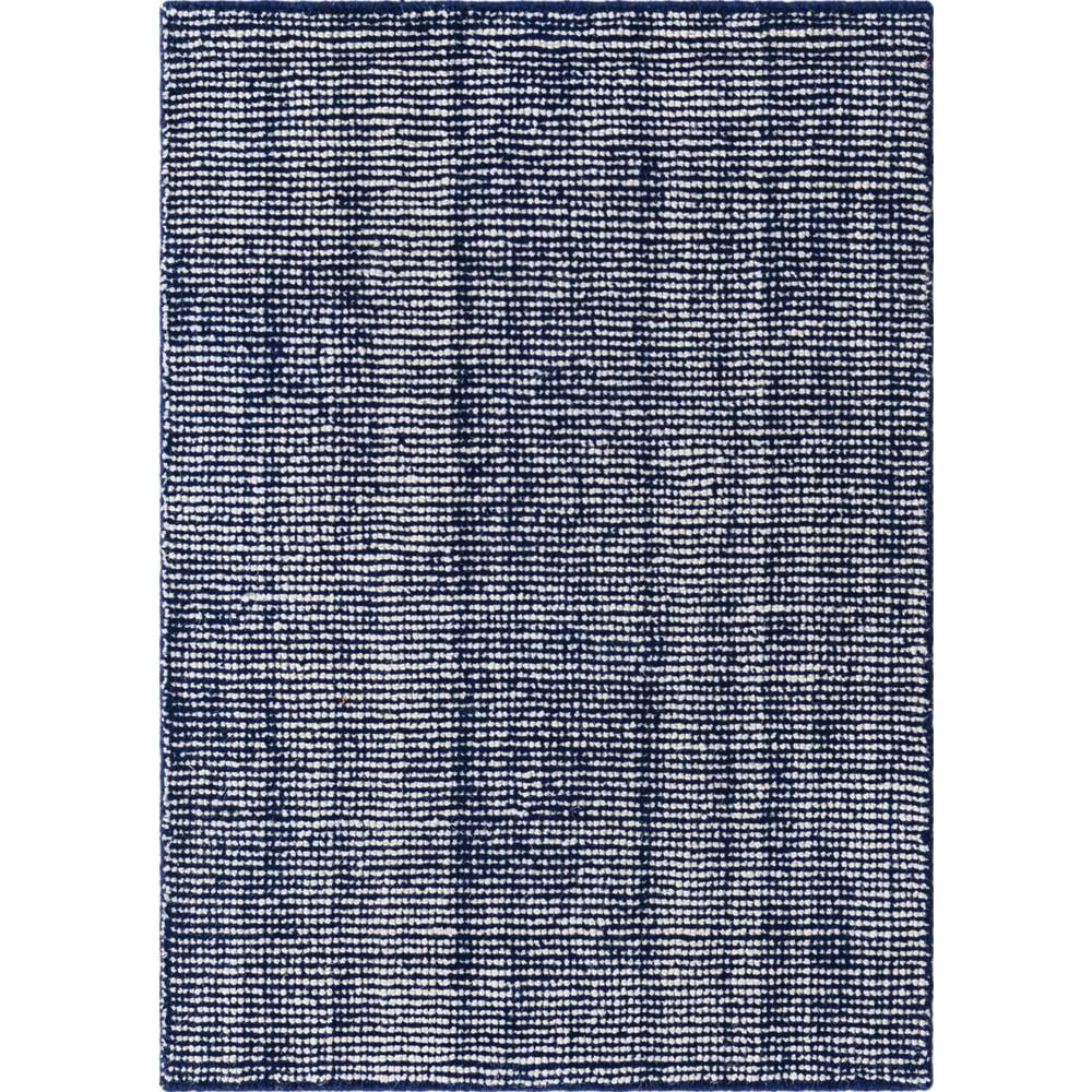 Blueberry and Ivory Hand-Knotted Wool Area Rug 2'2" x 3'1"