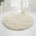 thumbnail image 1 of Unique Loom Infinity Shag Collection Area Rug - Jinko (4' 1" Round Pearl/Ivory), 1 of 7