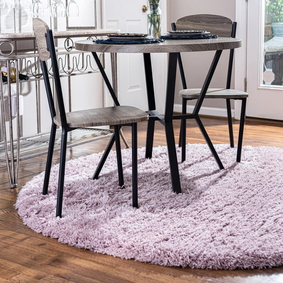 Unique Loom Infinity Shag Collection Area Rug - Jinko (5' 1" Round Lavender)