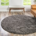 thumbnail image 1 of Unique Loom Infinity Shag Collection Area Rug - Jinko (8' Round Smoke), 1 of 6