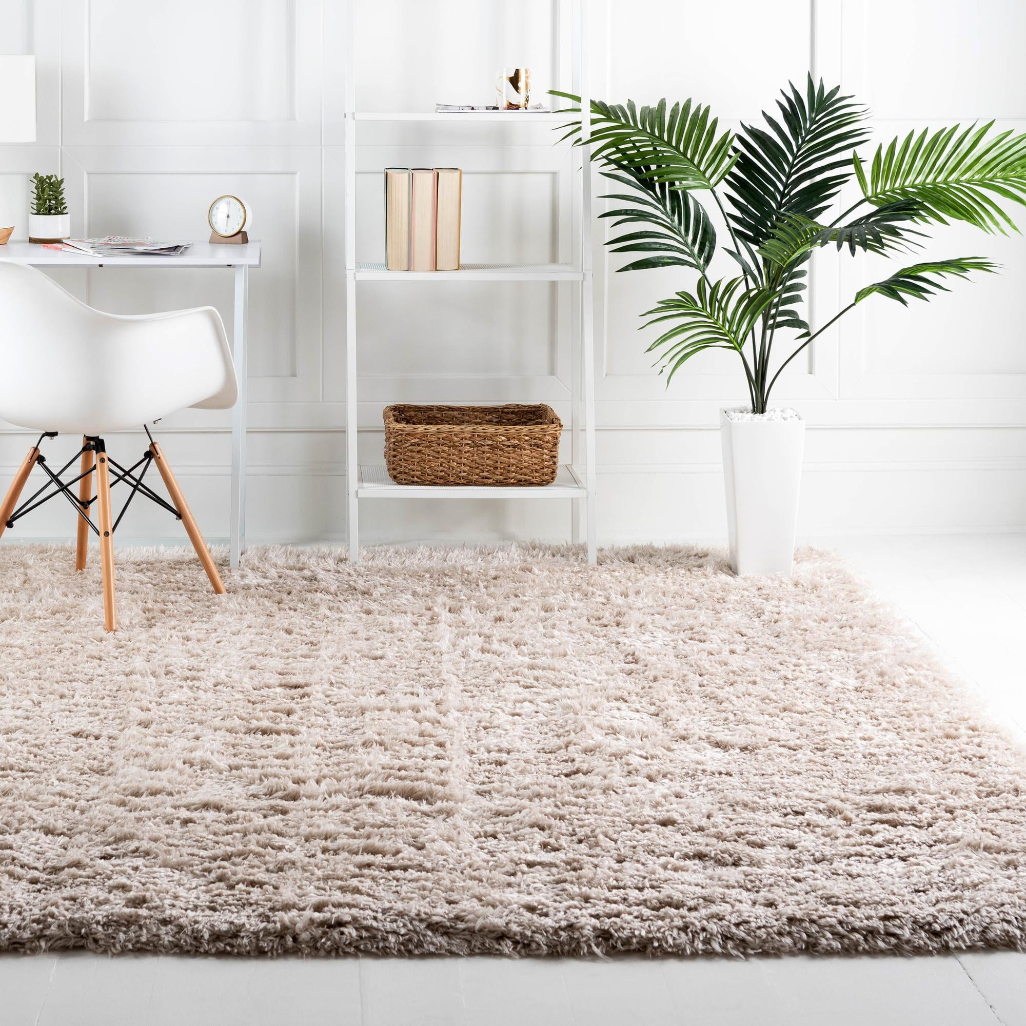 Intinity Rug Unique Loom Infinity Shag Collection Area Rug - Jinko (8' Square Linen ...